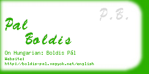 pal boldis business card